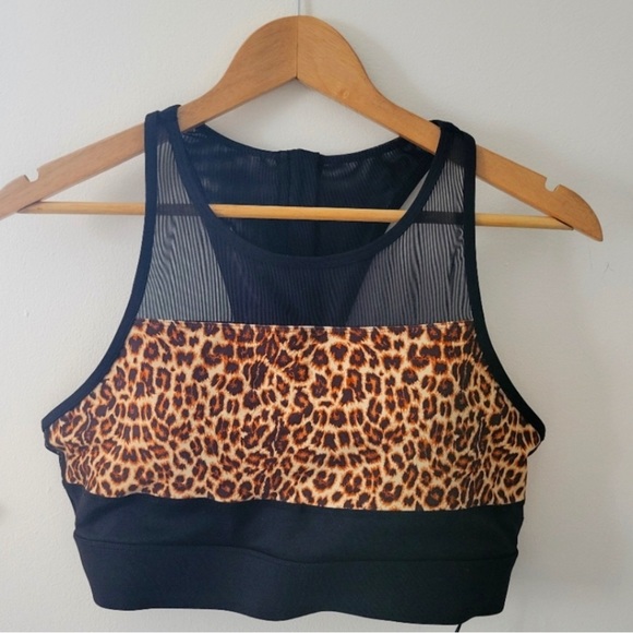 Zyia all star bra - black with leopard print worn once - Picture 5 of 6